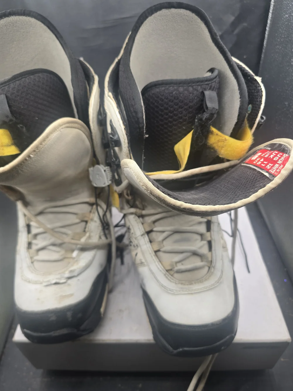 Burton Black and Gray Snowboard Boots with Cream Trim